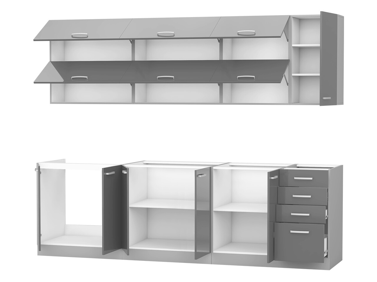 Modularni kuhinjski komplet Multi Grey 123