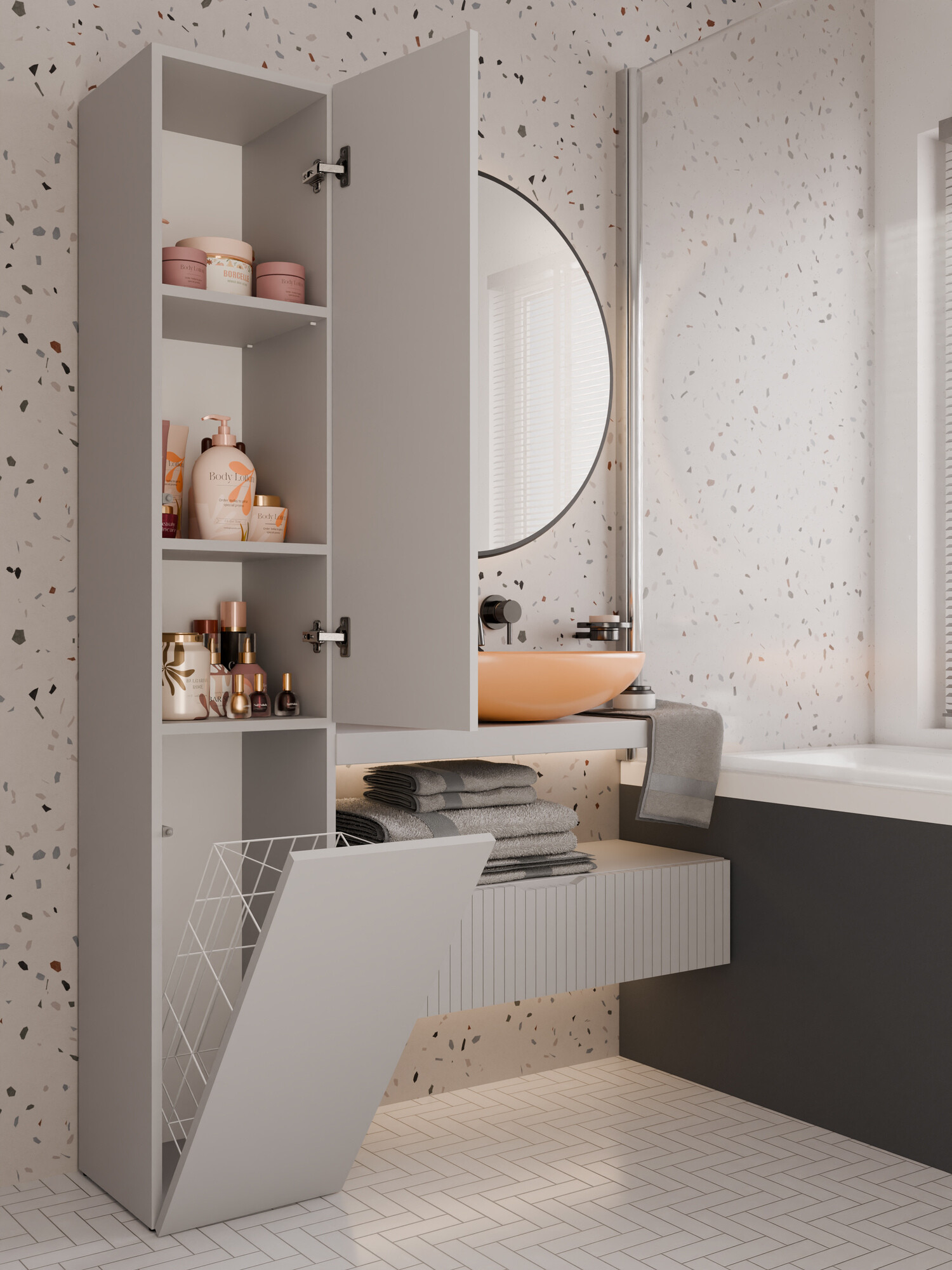 Prostostoječa Kopalniška omarica Nolmaru 111 (Kašmir)