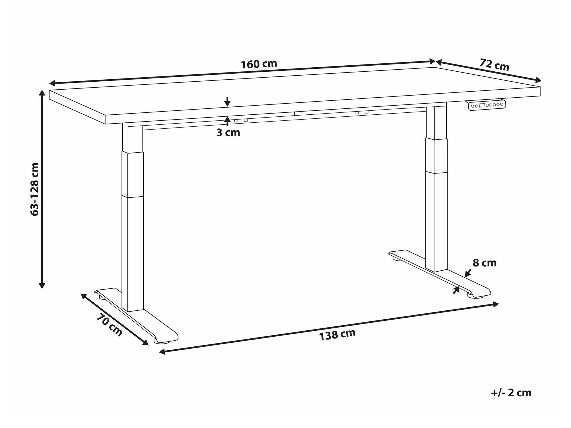 Dvižna pisalna miza Berwyn 2177 (Temen les)