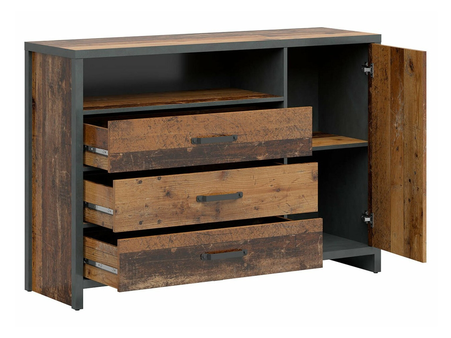 Komoda Belsera 101 (Rjava + Matera siva)