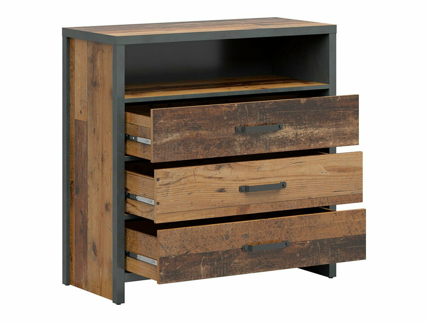 Komoda Belsera 102 (Rjava + Matera siva)