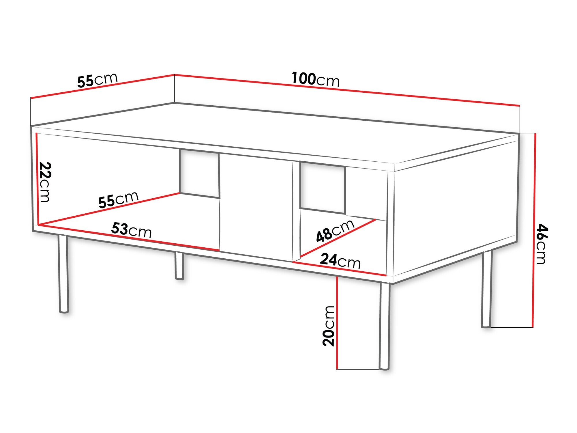 Klubska mizica Mortali 102 (Črna)