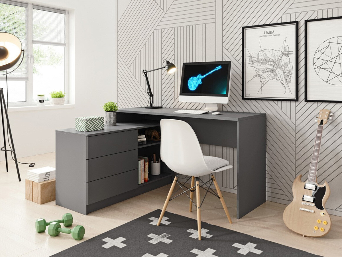 Kotna pisalna miza Kingston 130 (Grafit)