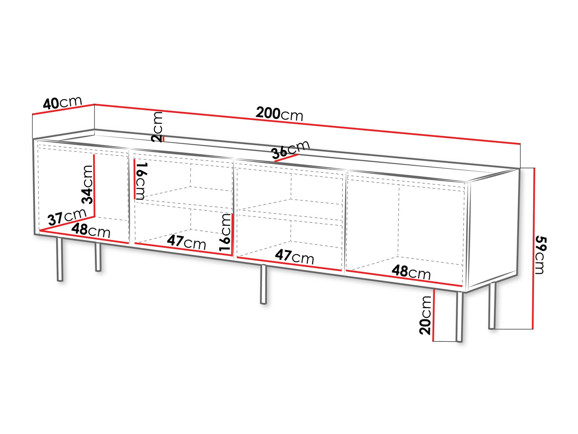 TV-omarica Sillen I (Črna)