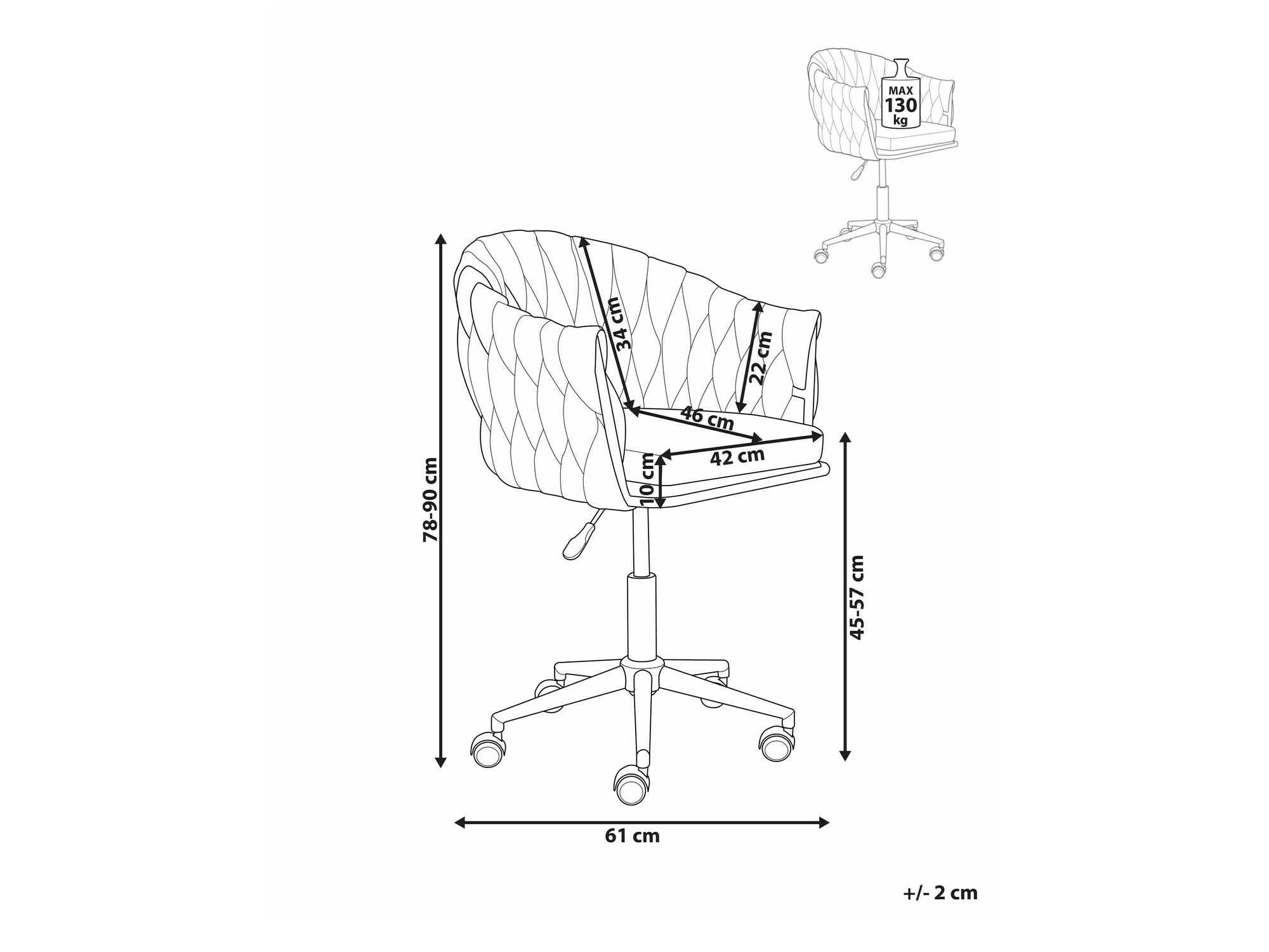 Pisarniški stol Berwyn 2231 (Črna + Roza)