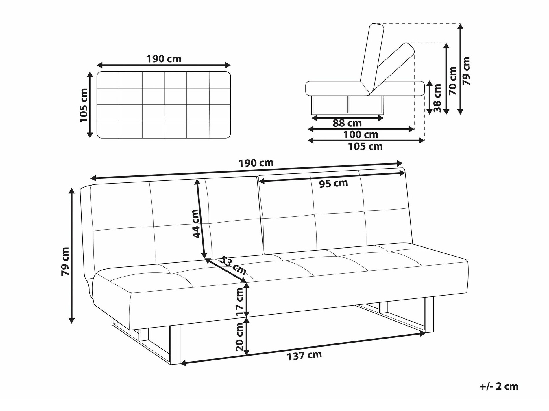 Raztegljiv kavč Berwyn 1559 (Zelena)