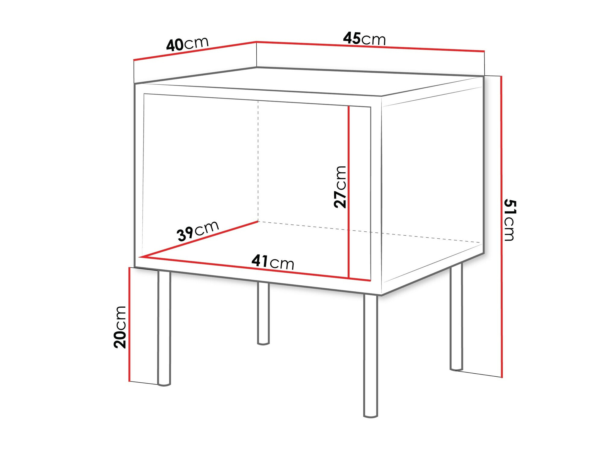 Komplet nočnih omaric Flosoru 106 (Črna)