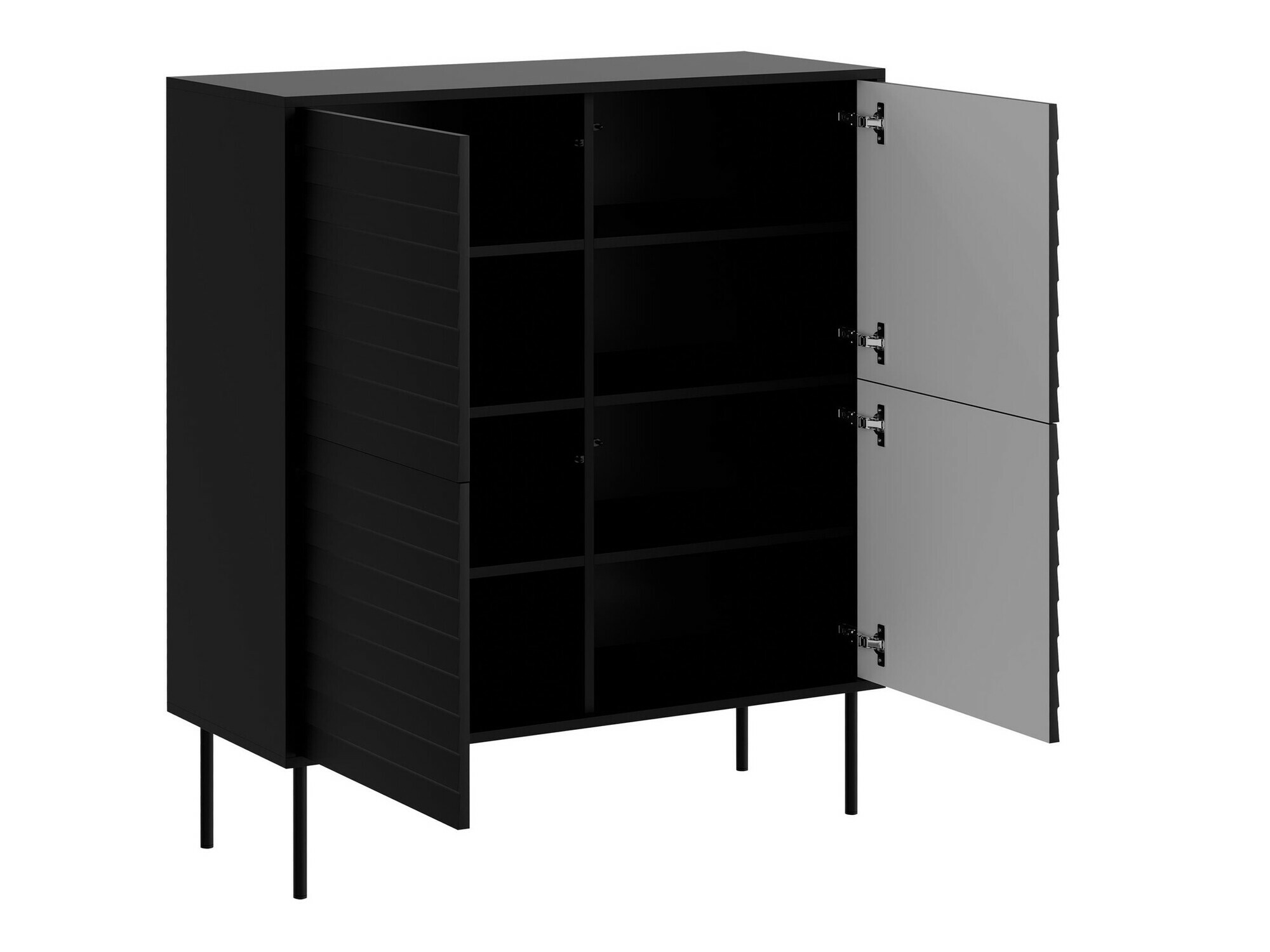 Komplet za dnevno sobo Flosoru 109 (Oreh + Črna)