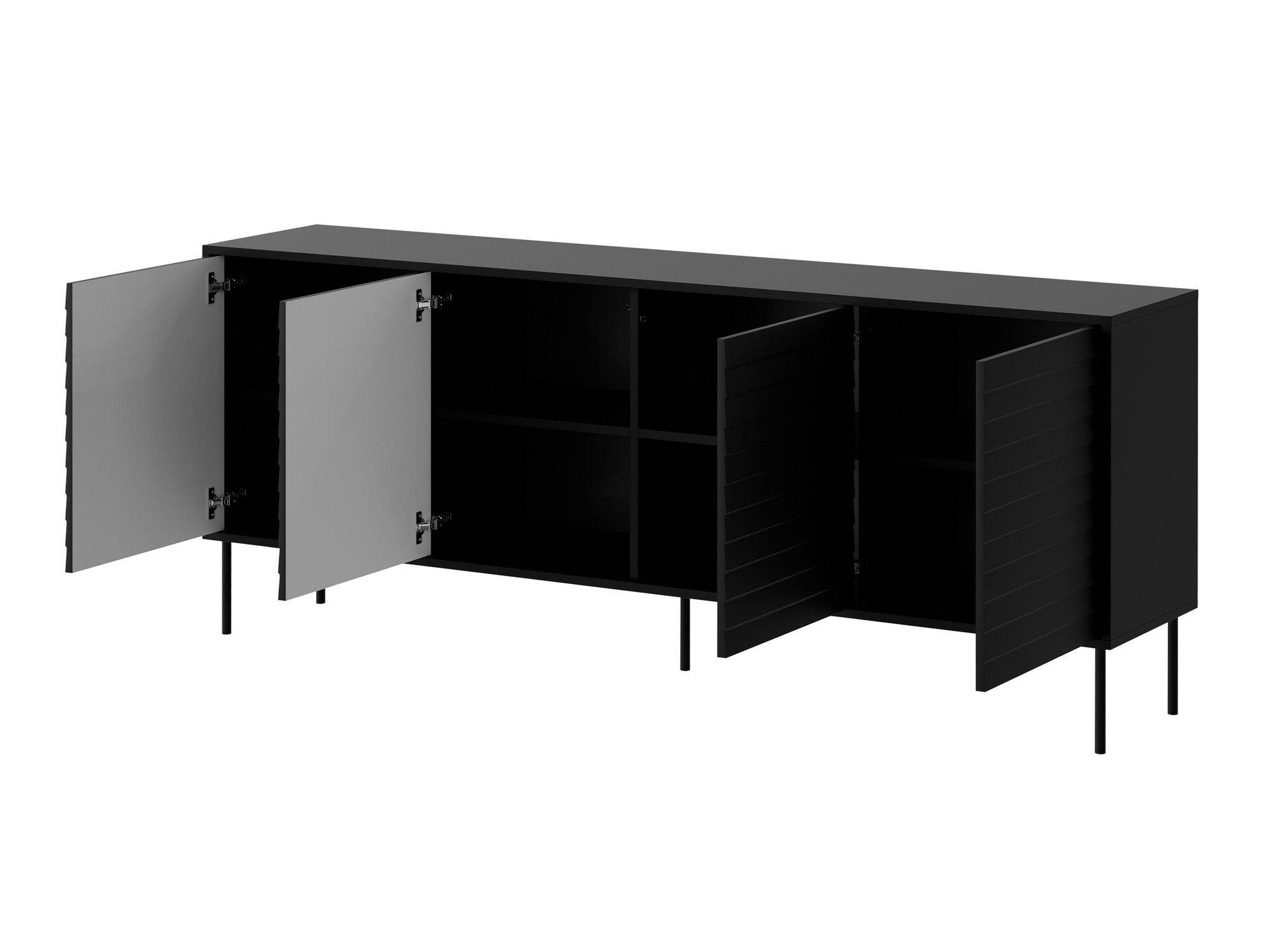 Komplet za dnevno sobo Flosoru 110 (Oreh + Črna)