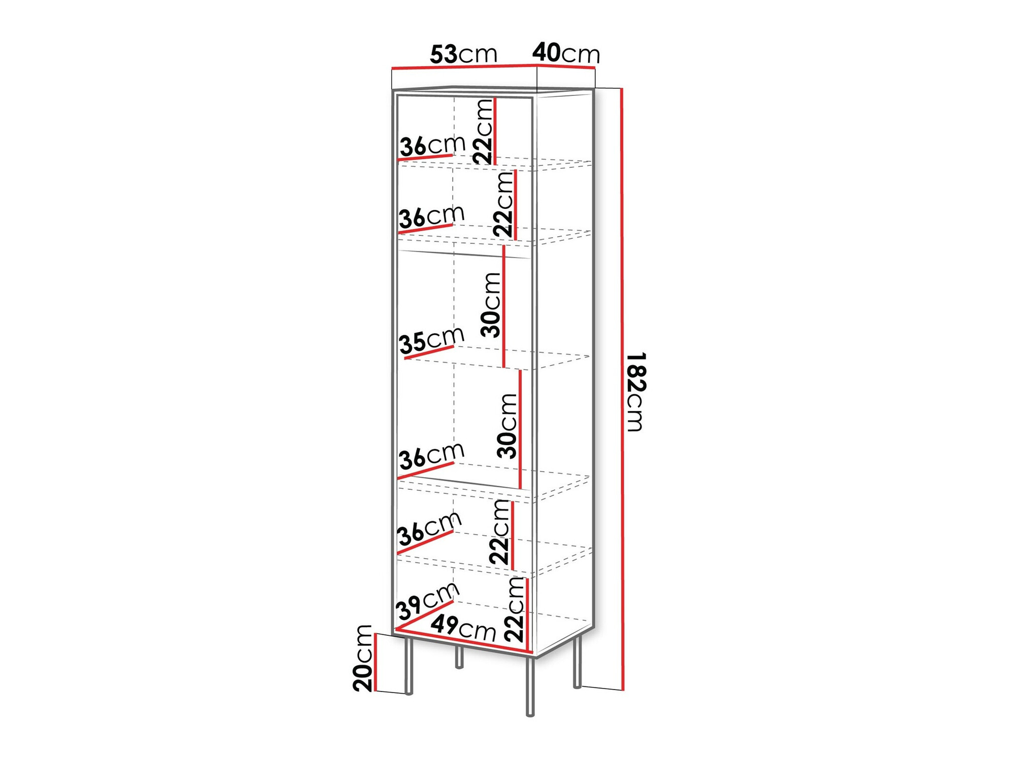 Regal Flosoru 107 (Oreh + Črna)