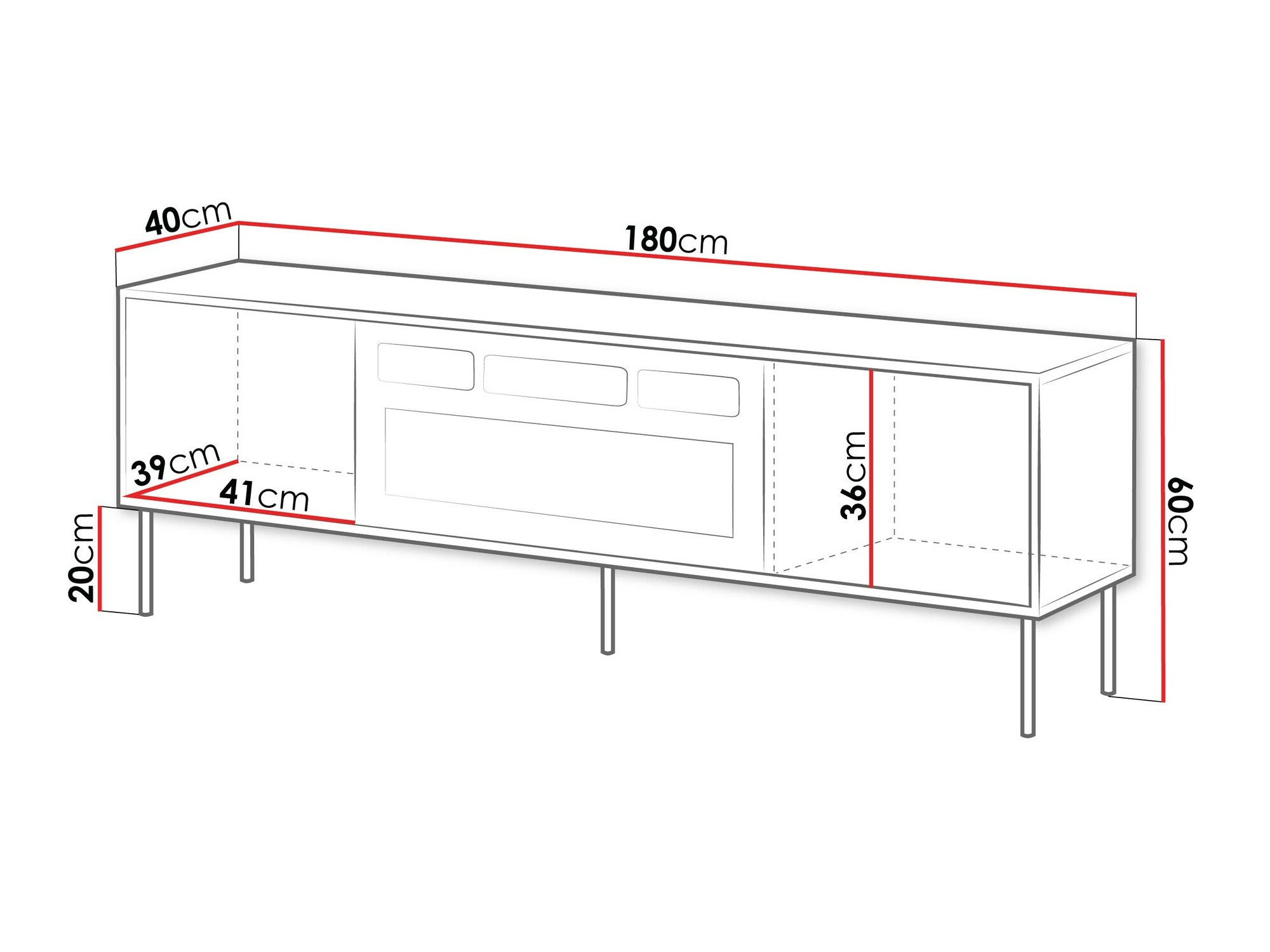 TV-omarica Flosoru 108 (Oreh + Črna)