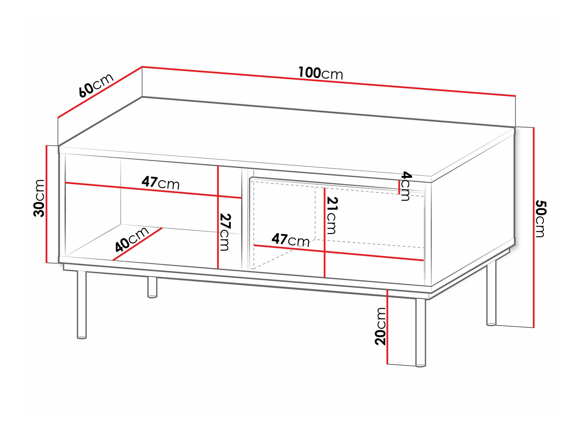 Klubska mizica Comfivo 495 (Bela)