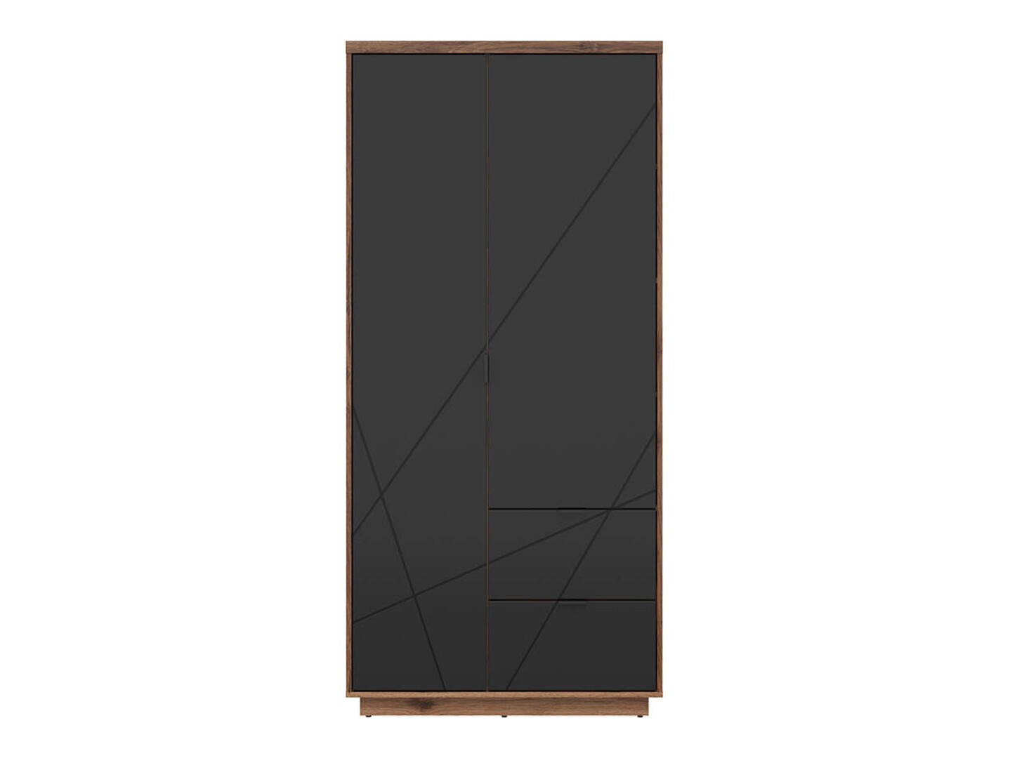 Garderobna omara Fivale 105 (Temni delano hrast + Črna)