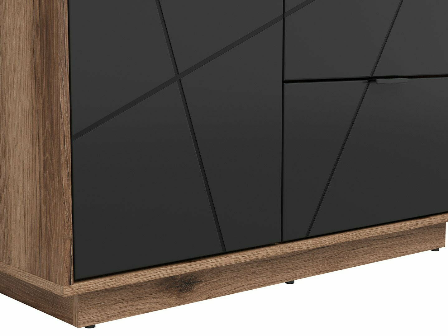 Garderobna omara Fivale 105 (Temni delano hrast + Črna)