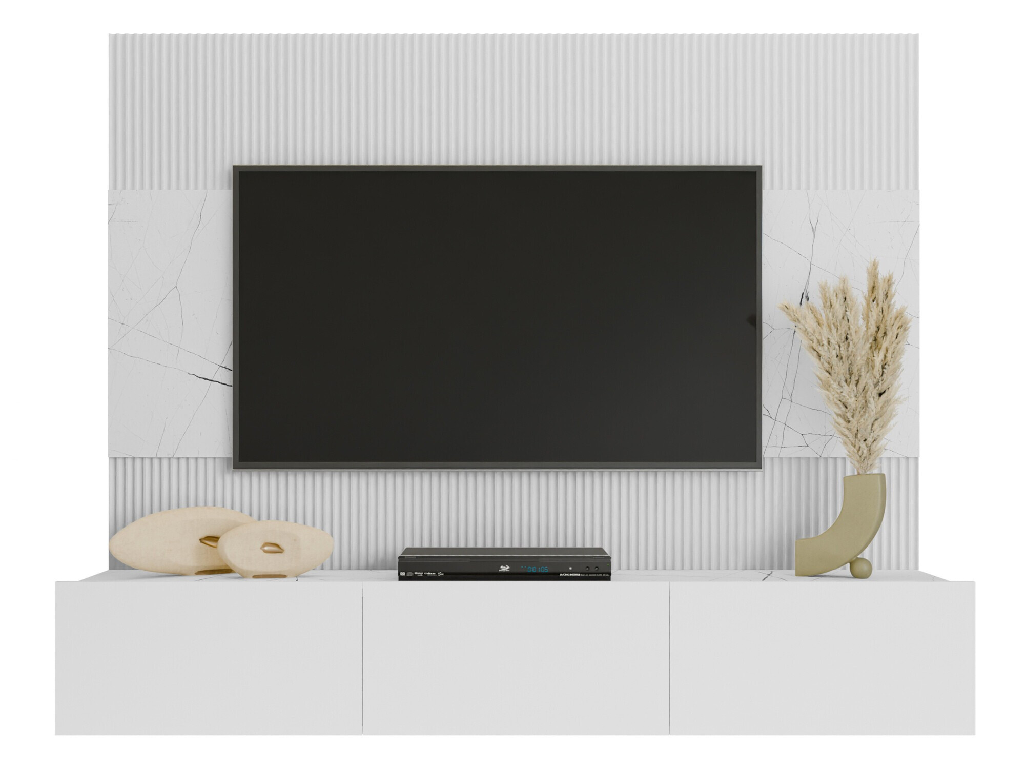 Komplet za dnevno sobo Comfivo Salix (Bela + Beli marmor)