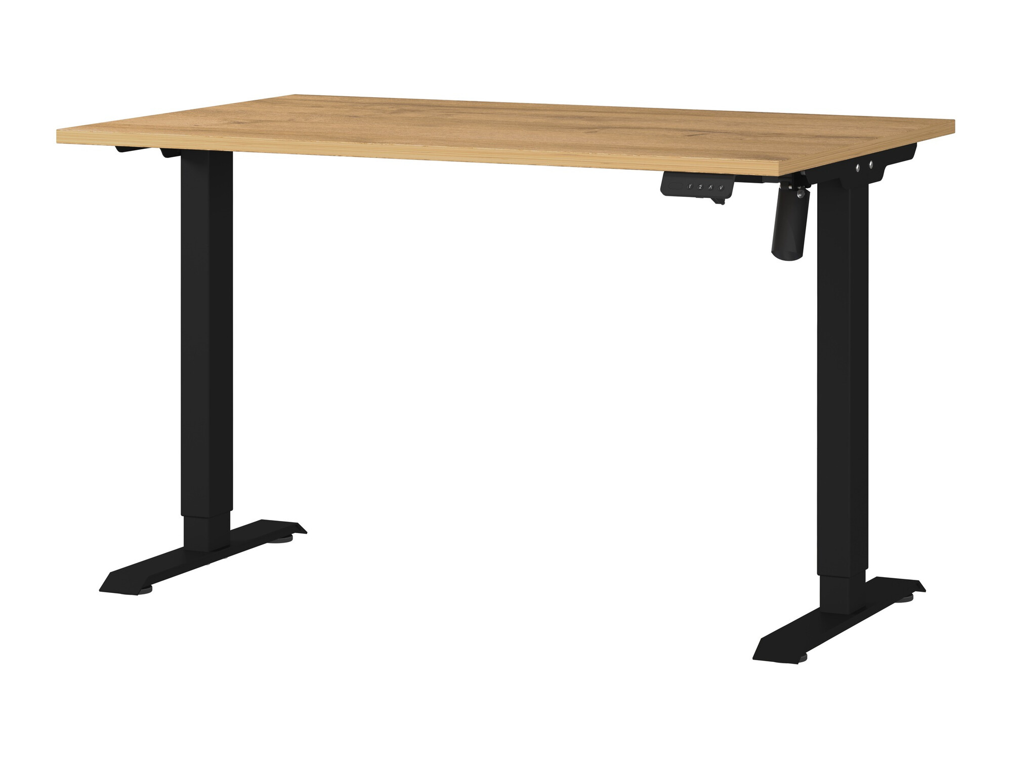 Dvižna pisalna miza Lartesi 115 (Hrast Grandson + Črna)