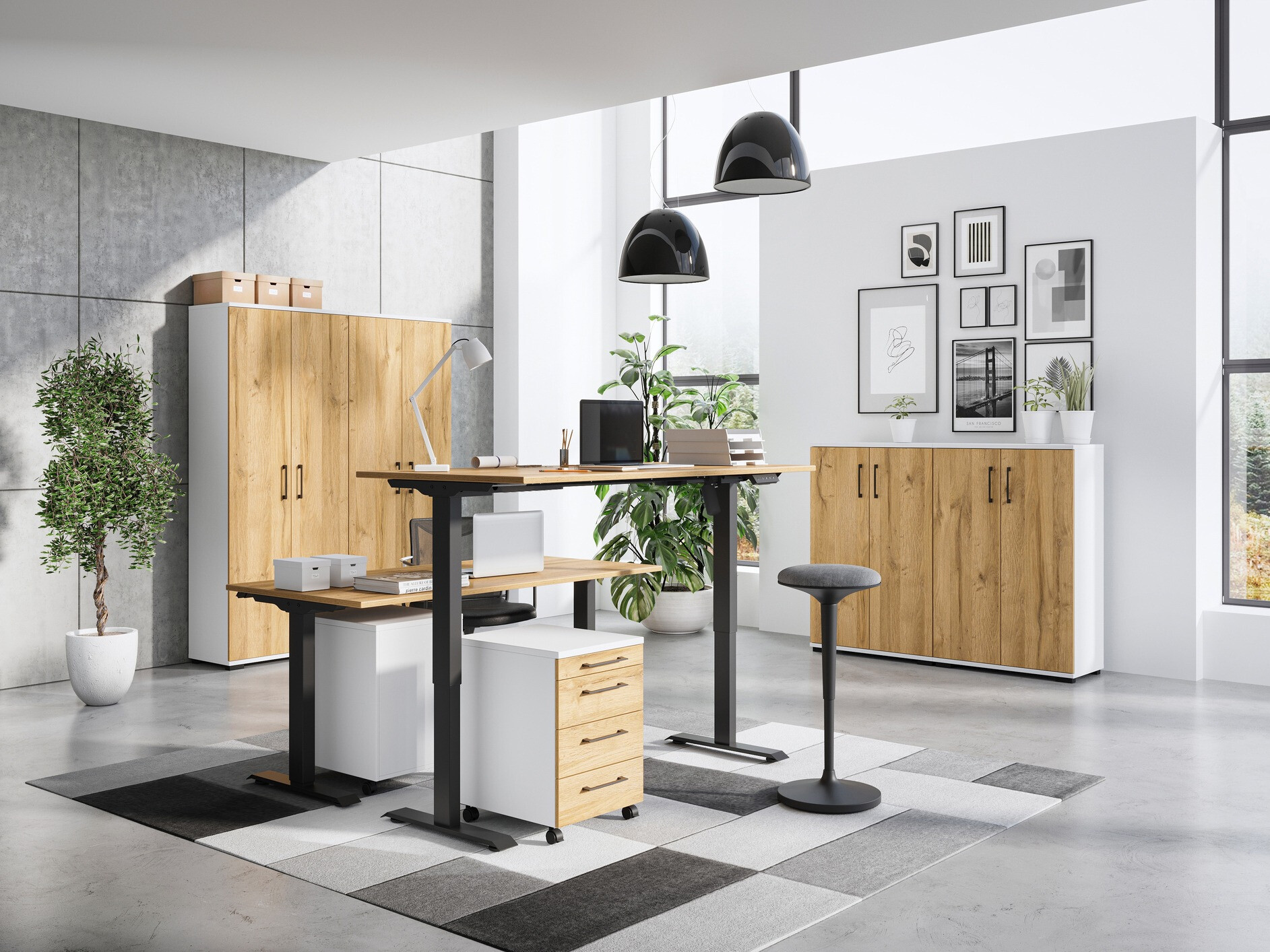 Predalnik Lartesi 105 (Bela + Hrast Grandson)