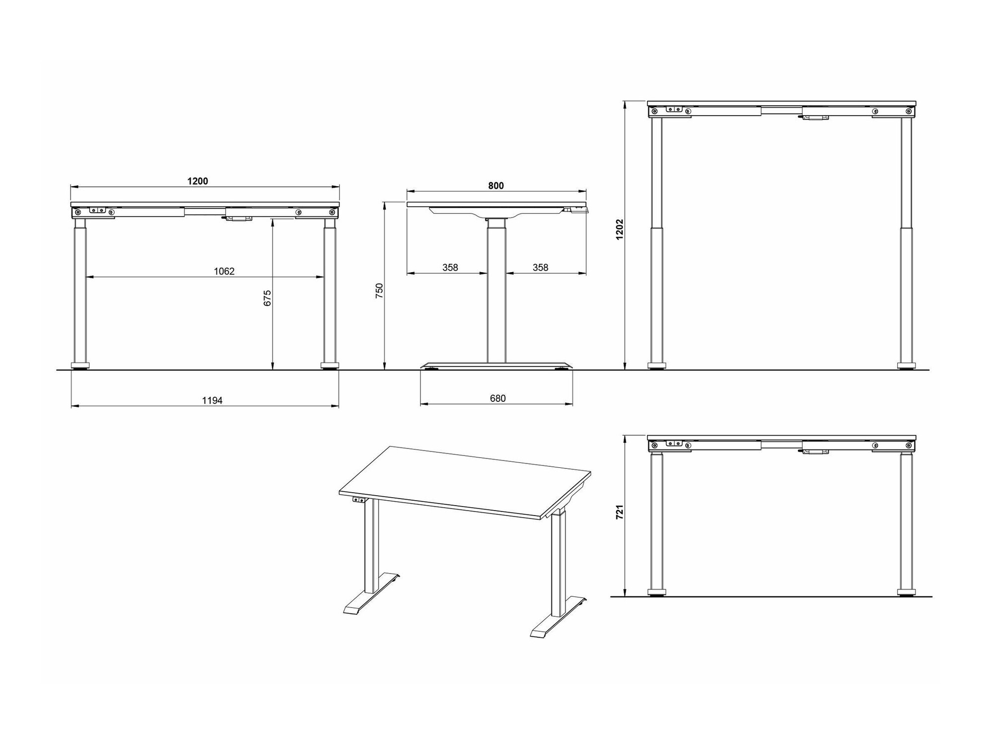 Dvižna pisalna miza Eliromo 118 (Svetlo siva + Srebrna)