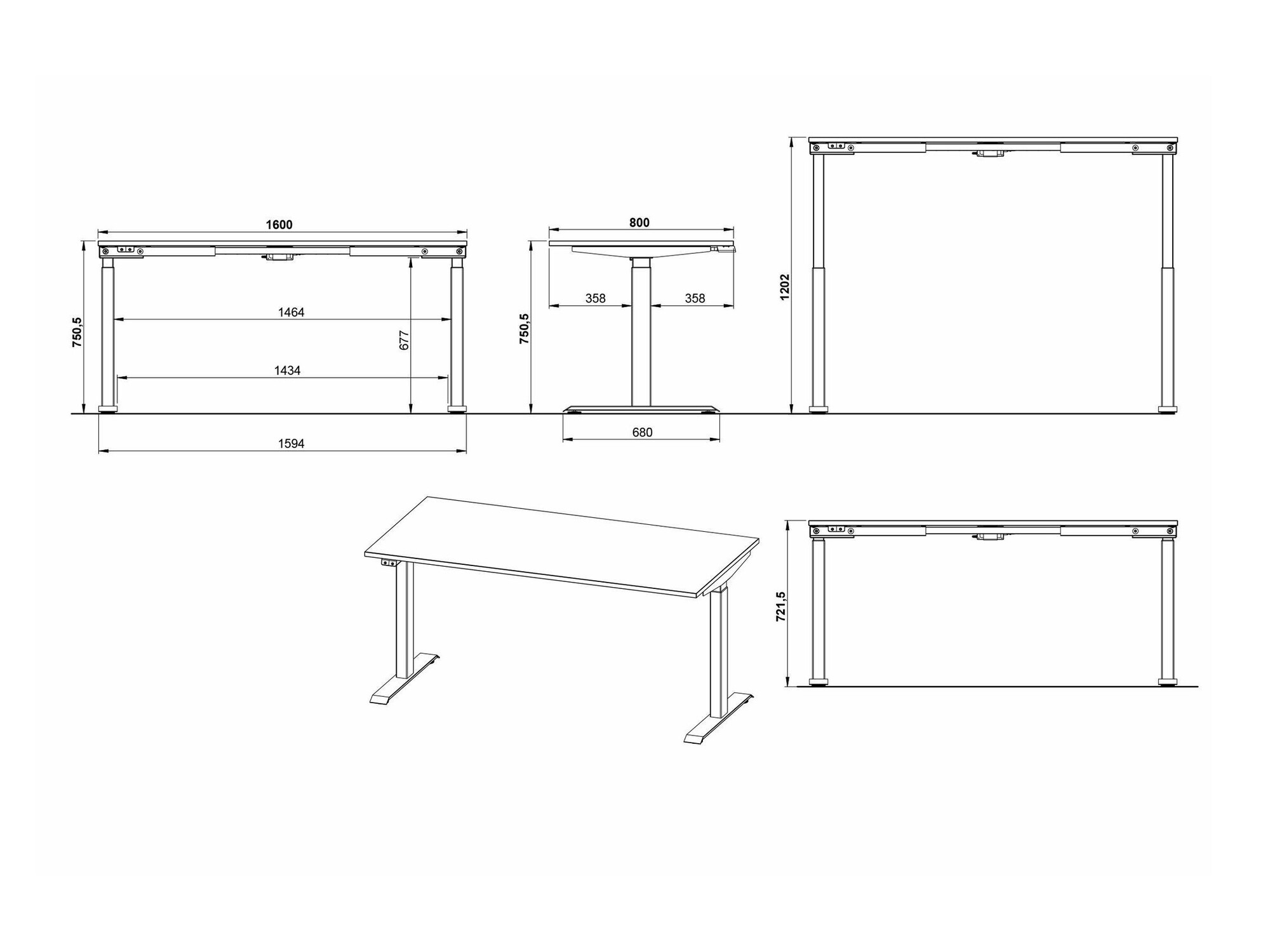 Dvižna pisalna miza Eliromo 119 (Svetlo siva + Srebrna)