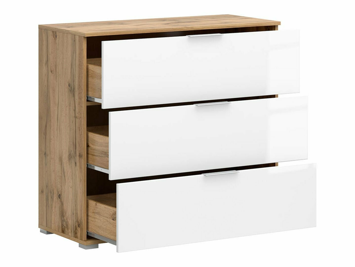 Komoda Tivetra 102 (Wotan hrast + Sijaj bela)
