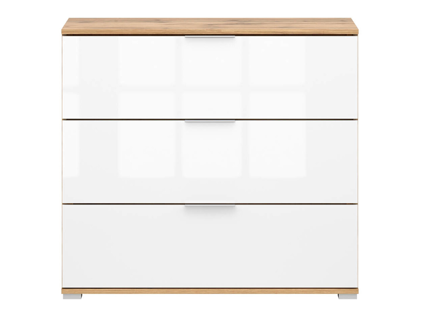 Komoda Tivetra 102 (Wotan hrast + Sijaj bela)