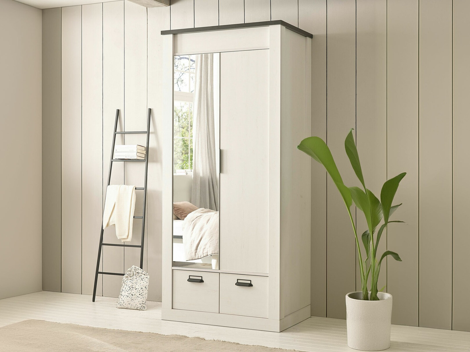 Garderobna omara Cirtale 106 (Antracit + Beljen bor)