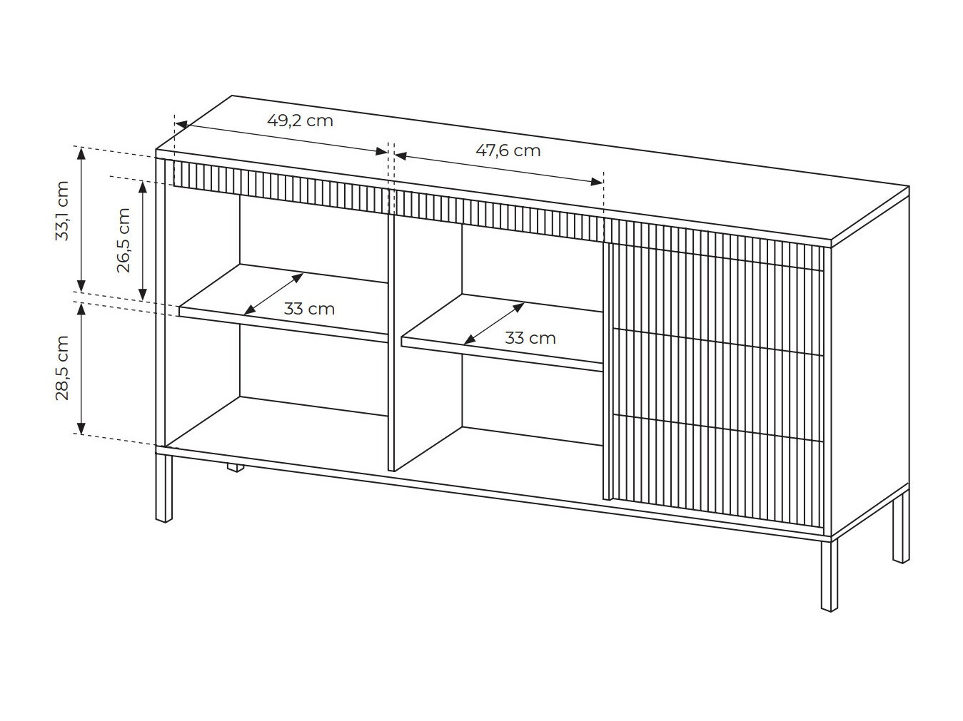 Komoda Romfele 101 (Črna)