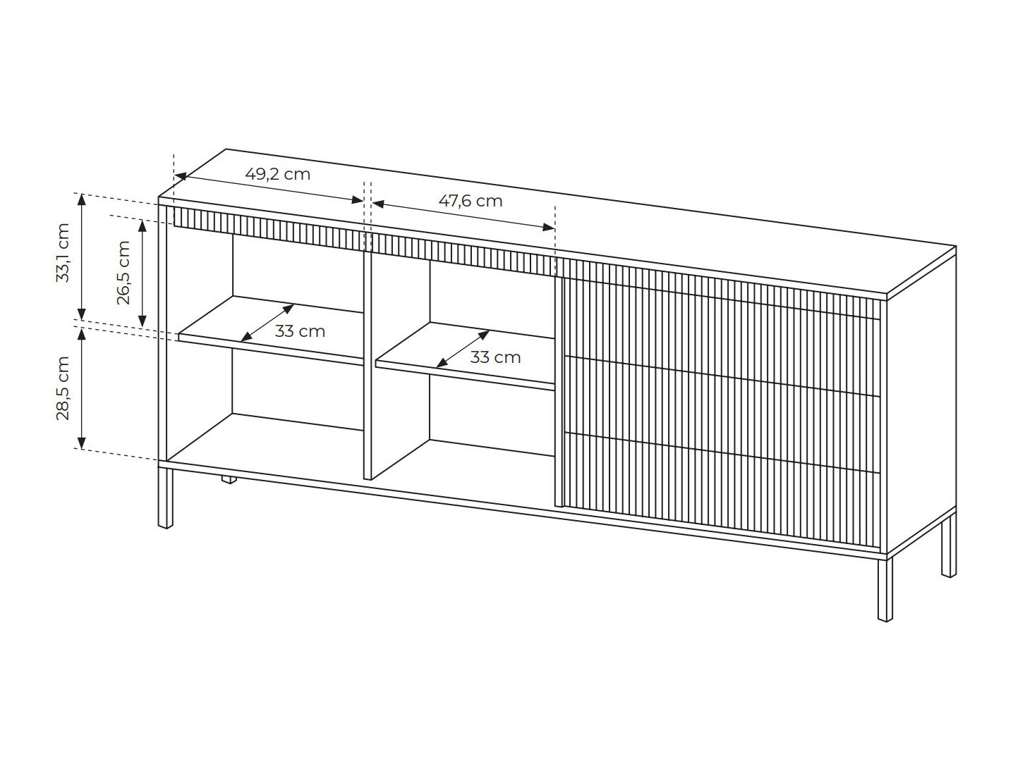 Komoda Romfele 102 (Črna)