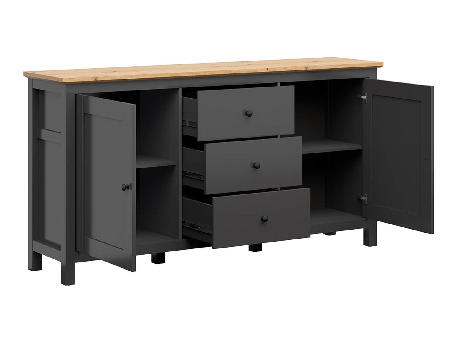 Komoda Sordoro 101 (Grafit + Artisan hrast)