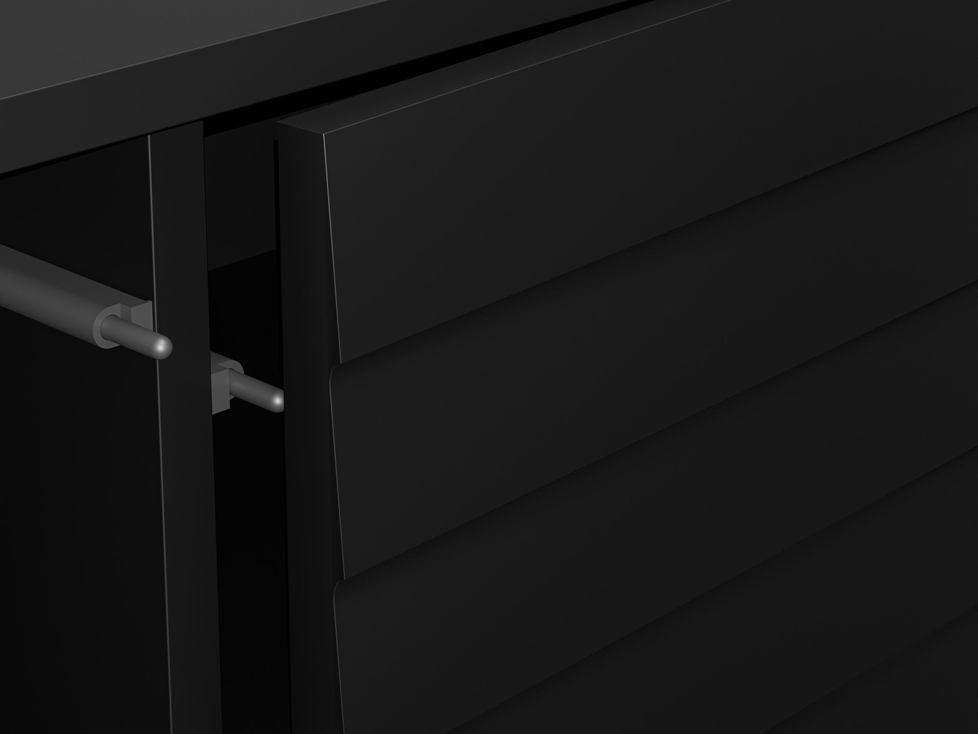 Komplet nočnih omaric Flosoru 106 (Oreh + Črna)