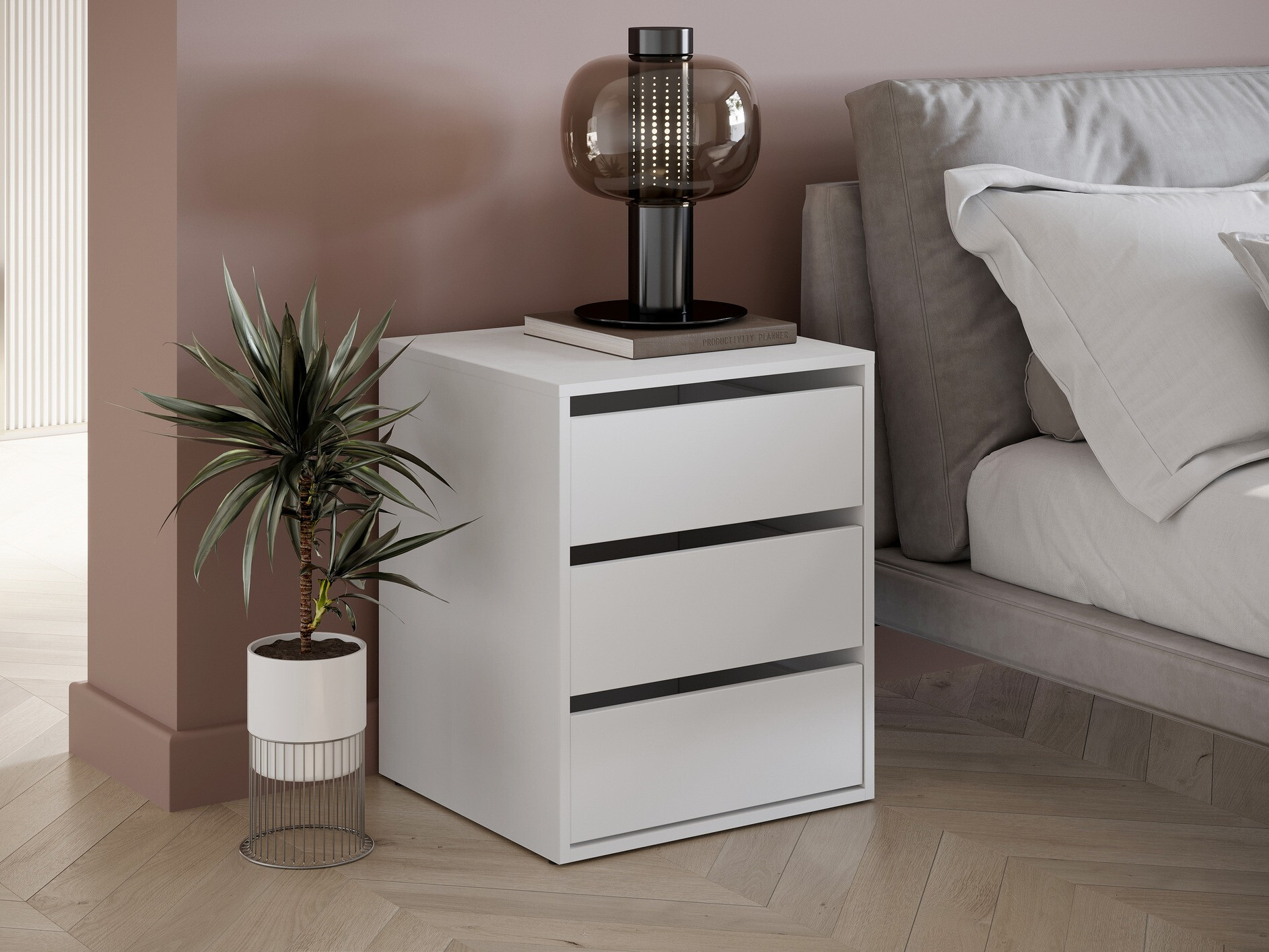 Nočna omarica Cirdelu 113 (Bela)