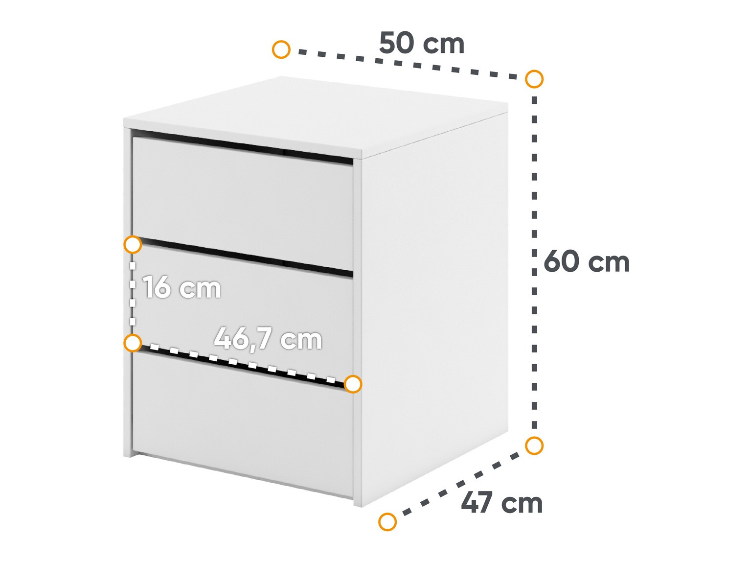 Nočna omarica Cirdelu 113 (Bela)