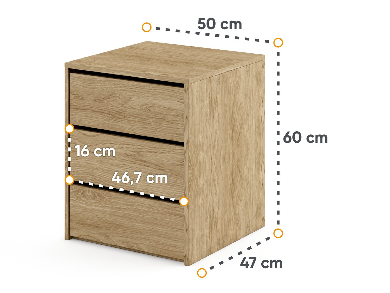 Nočna omarica Cirdelu 113 (Hrast)