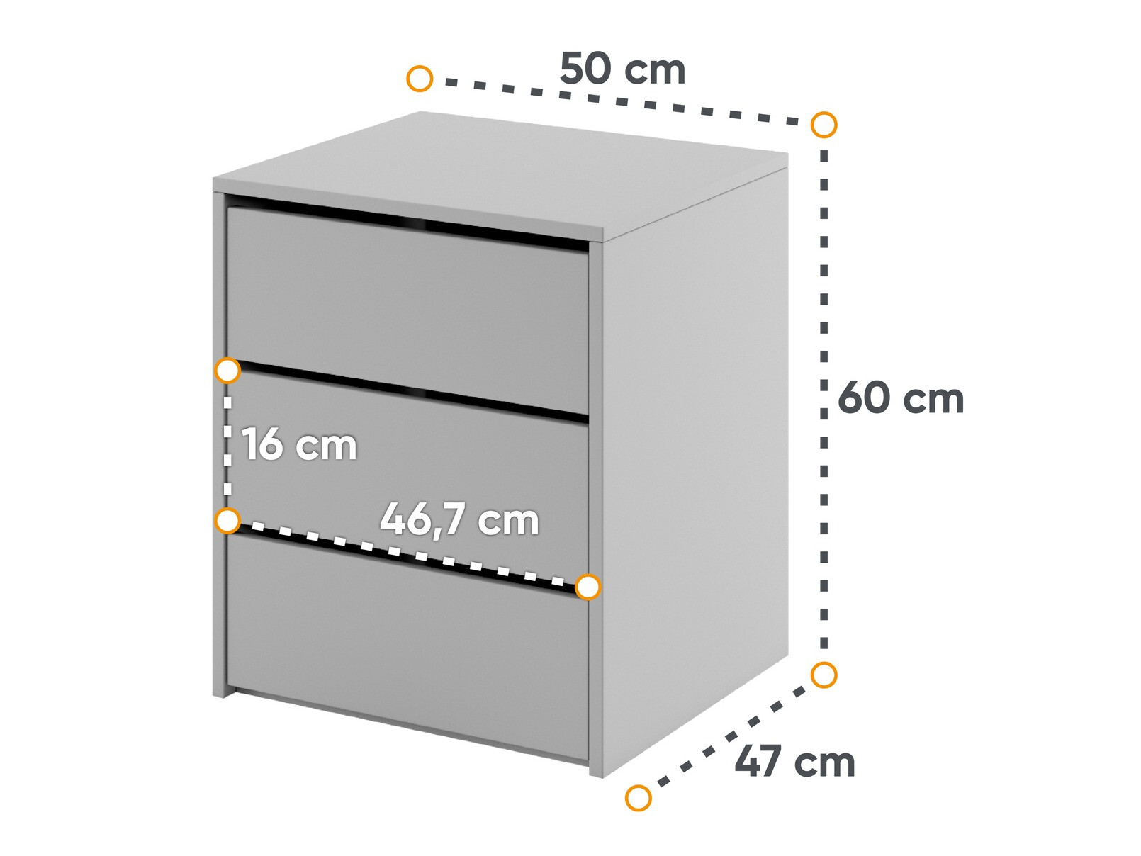 Nočna omarica Cirdelu 113 (Siva)