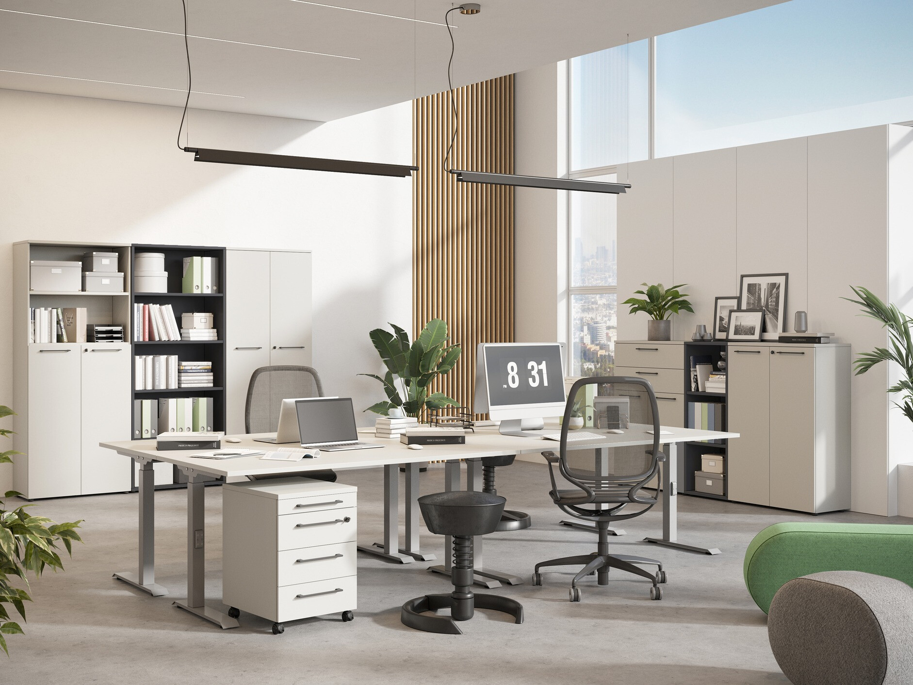 Pisalna miza Eliromo 123 (Svetlo siva + Srebrna)