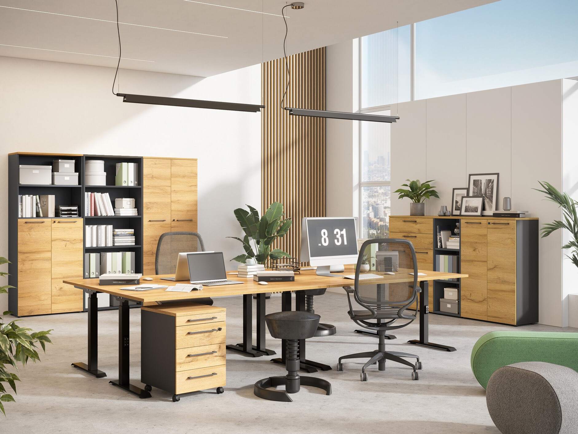 Pisalna miza Eliromo 124 (Hrast Grandson + Črna)