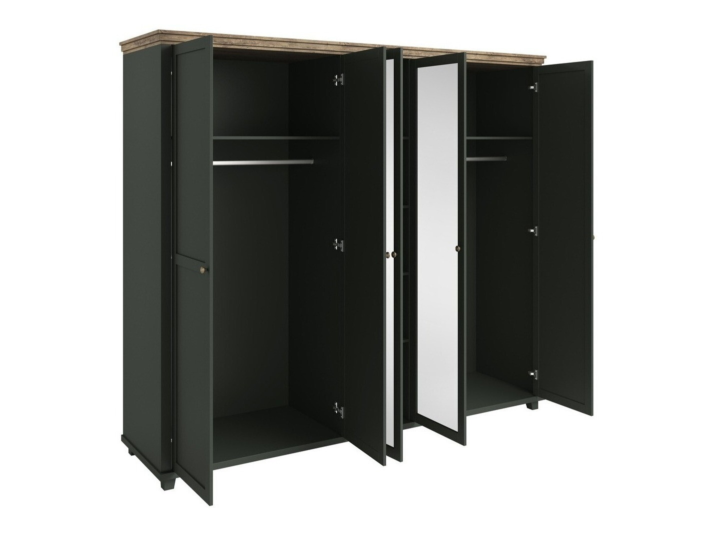 Garderobna omara Tolnue 116 (Temno zelena + Hrast lefkas)