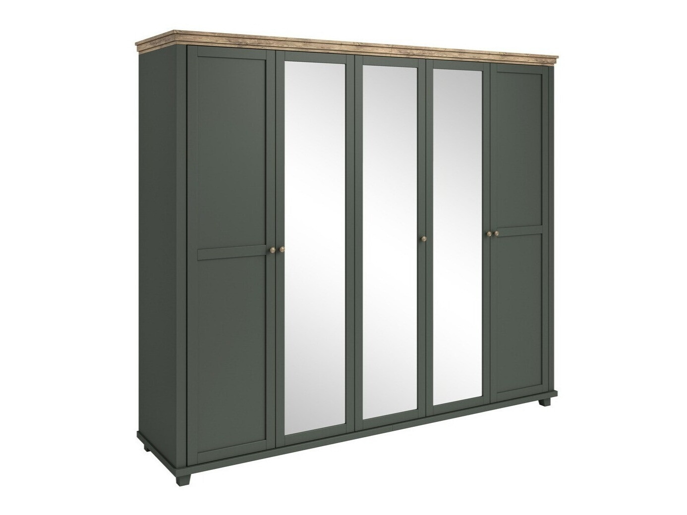 Garderobna omara Tolnue 116 (Temno zelena + Hrast lefkas)
