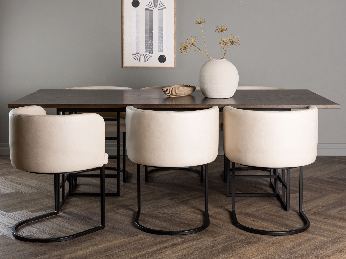 Jedilniški komplet Dallas 4043 (Rjava + Črna)