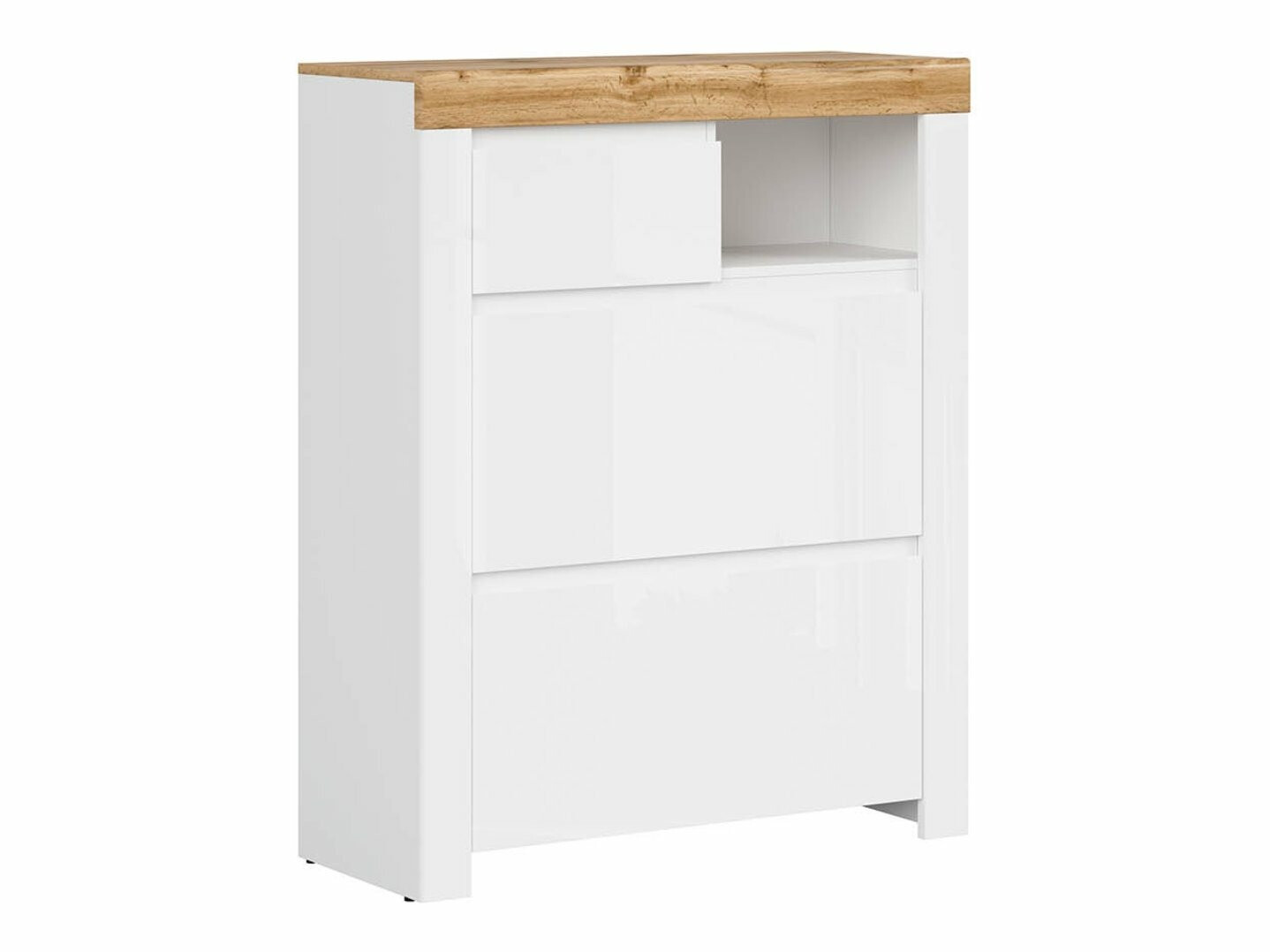 Omarica za čevlje Sonsoru 119 (Bela + Sijaj bela + Wotan hrast)