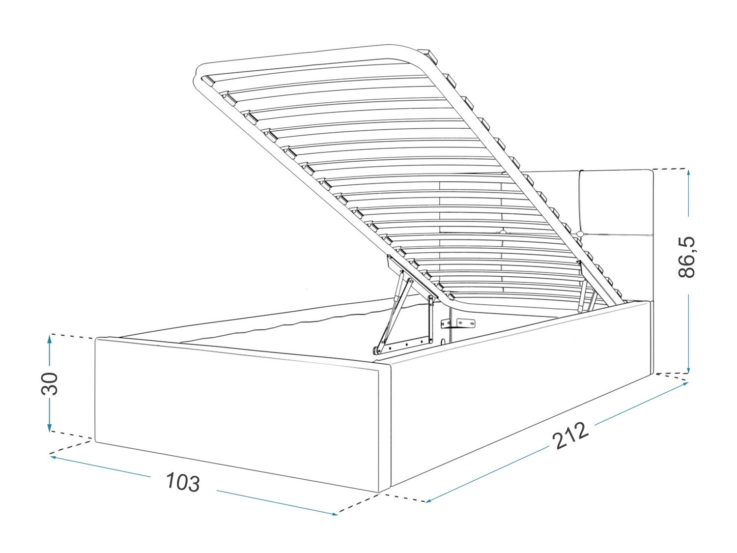 Postelja Fairfield 107 (Črna)