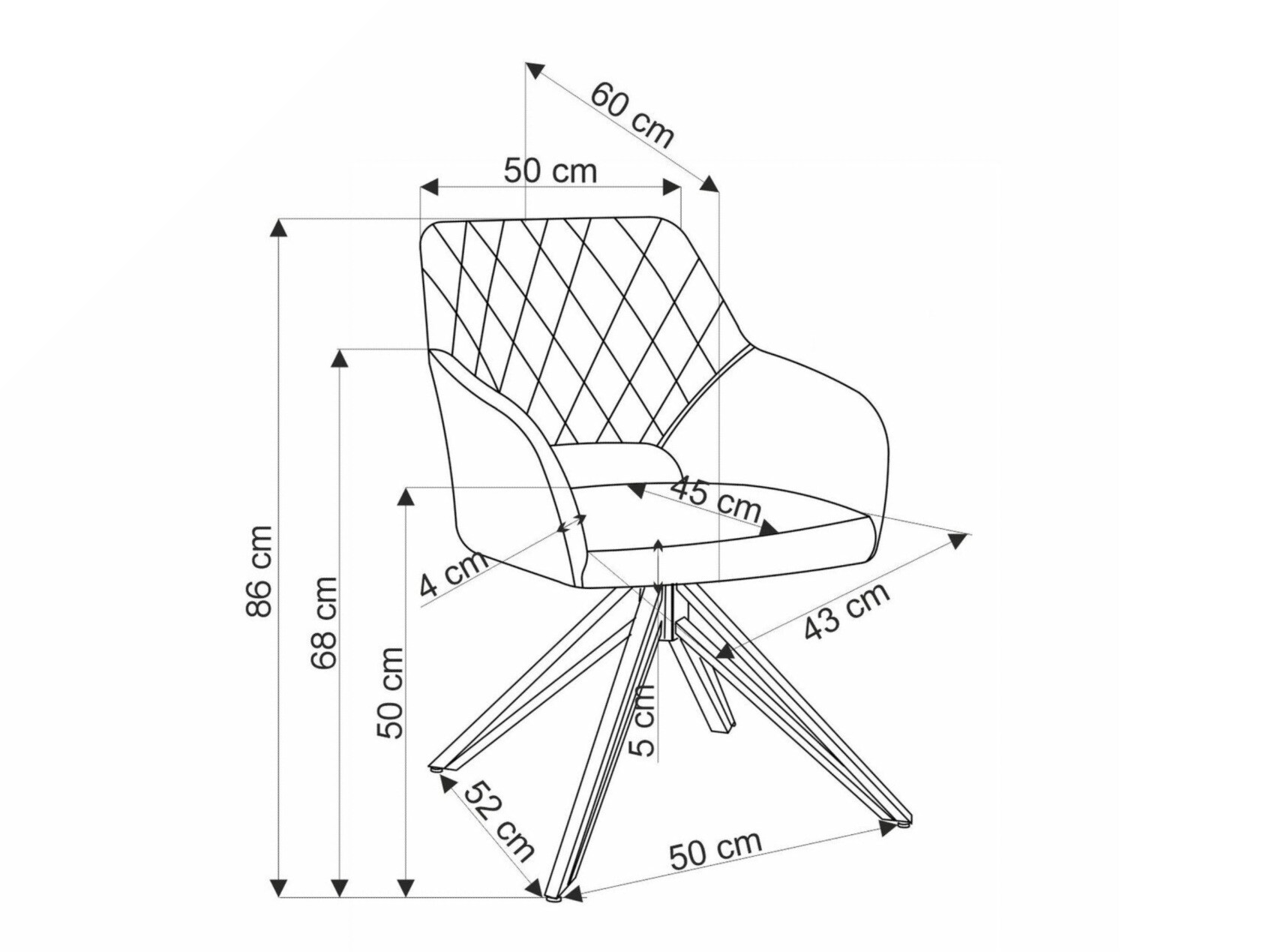 Stol Houston 1768 (Siva)
