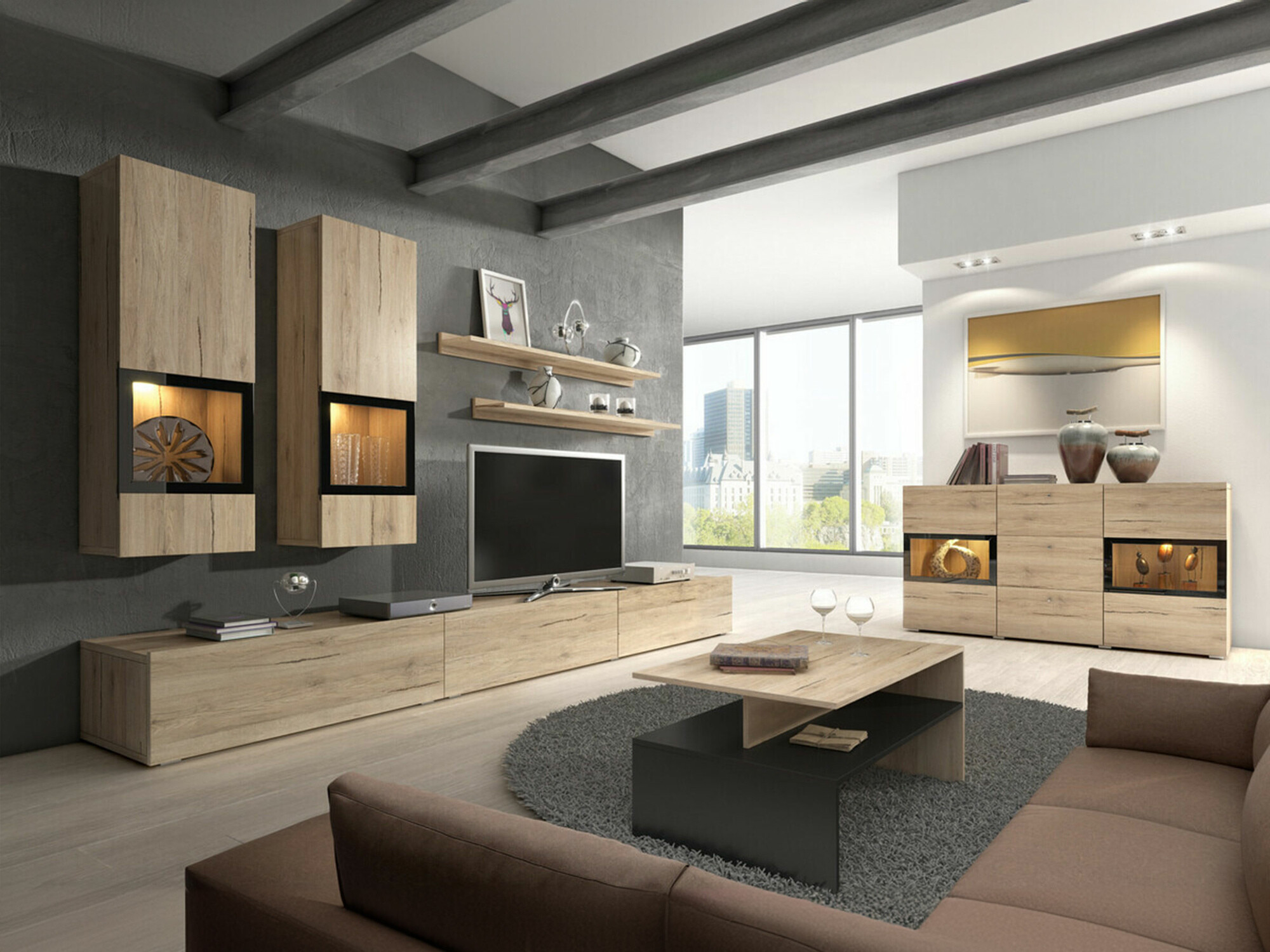 Komplet za dnevno sobo Serodeu 104 (Hrast San Remo)