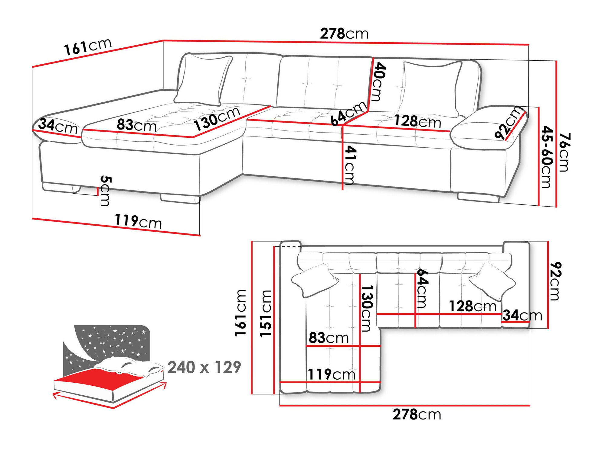 Kotna garnitura Comfivo Sanitas II (Tracy 211.01)