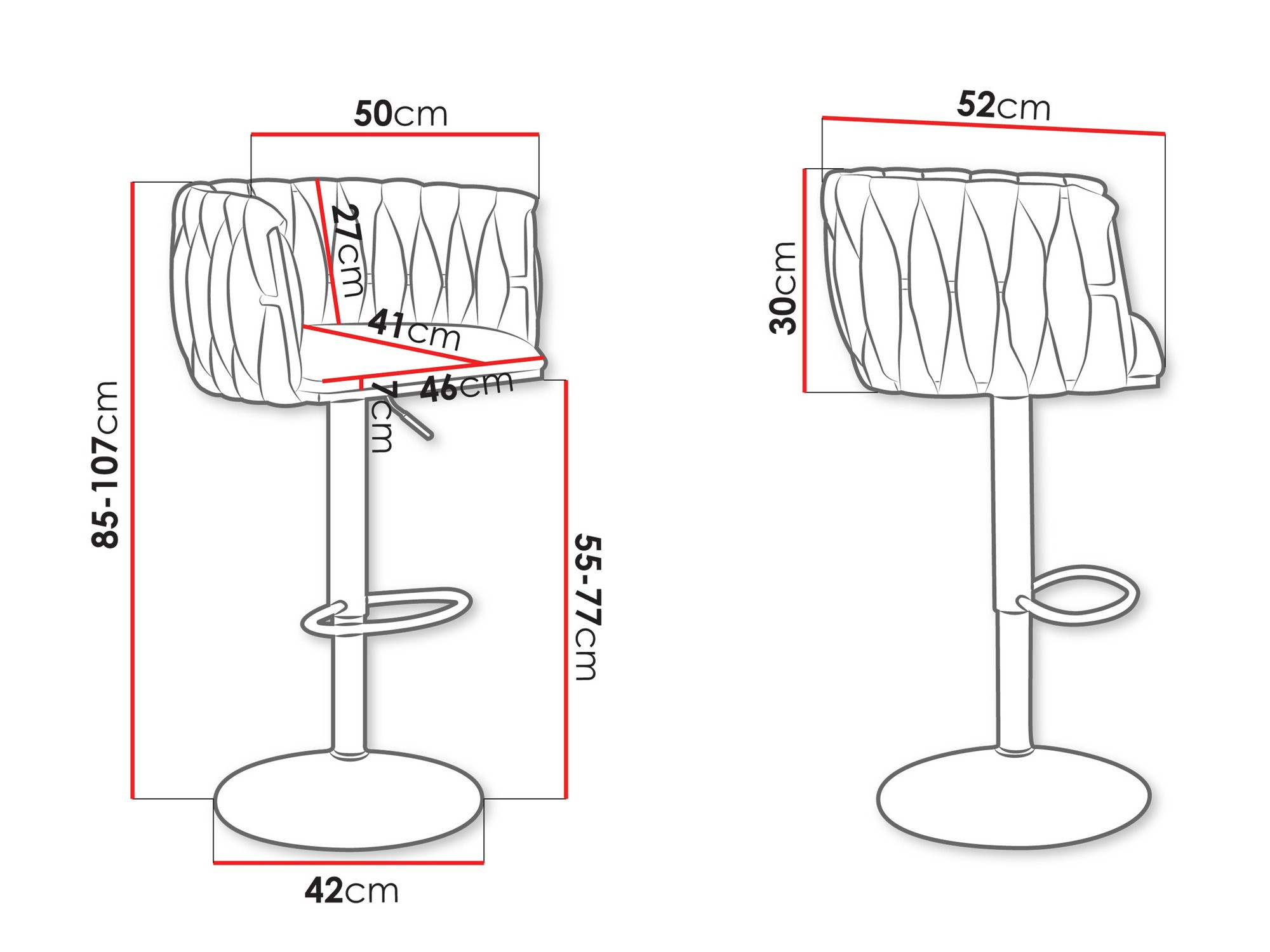 Barski stol Comfivo 435 (Zlata + Siva)