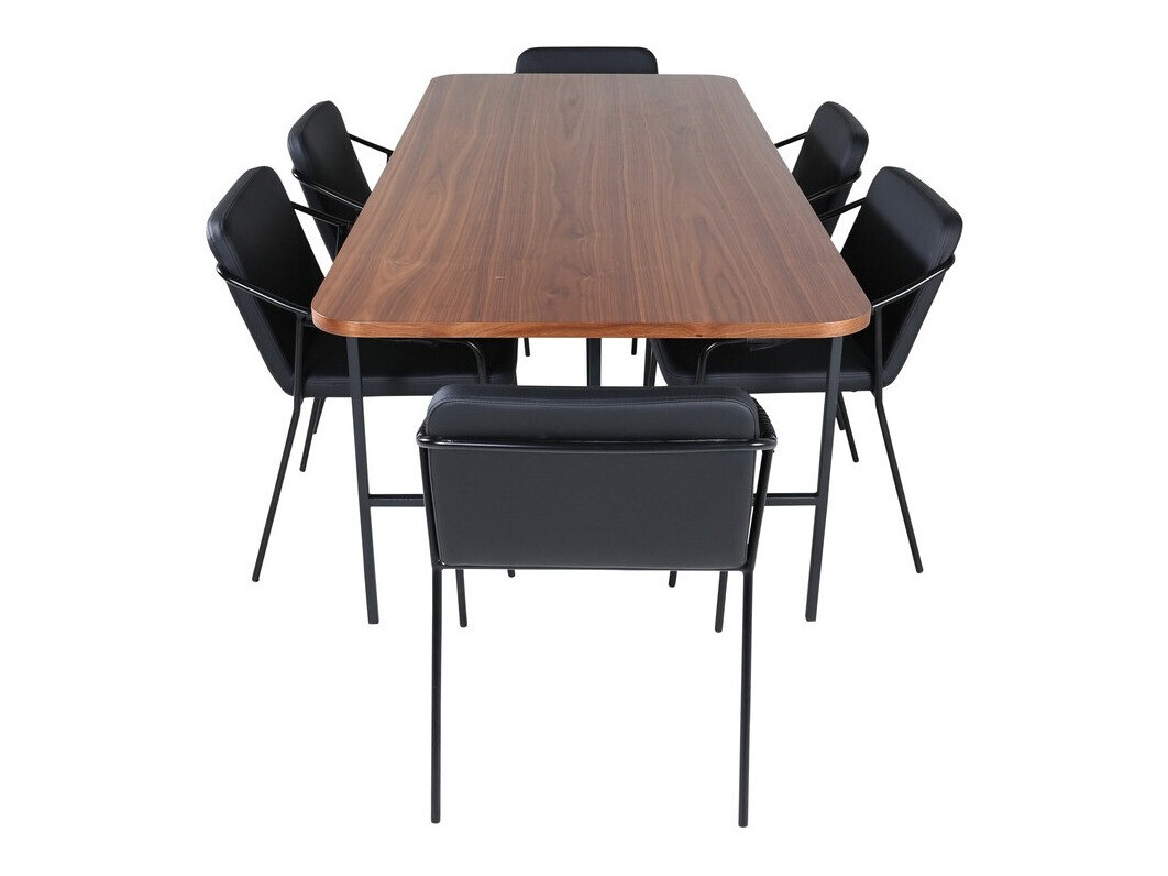 Jedilniški komplet Dallas 2797 (Oreh + Črna)