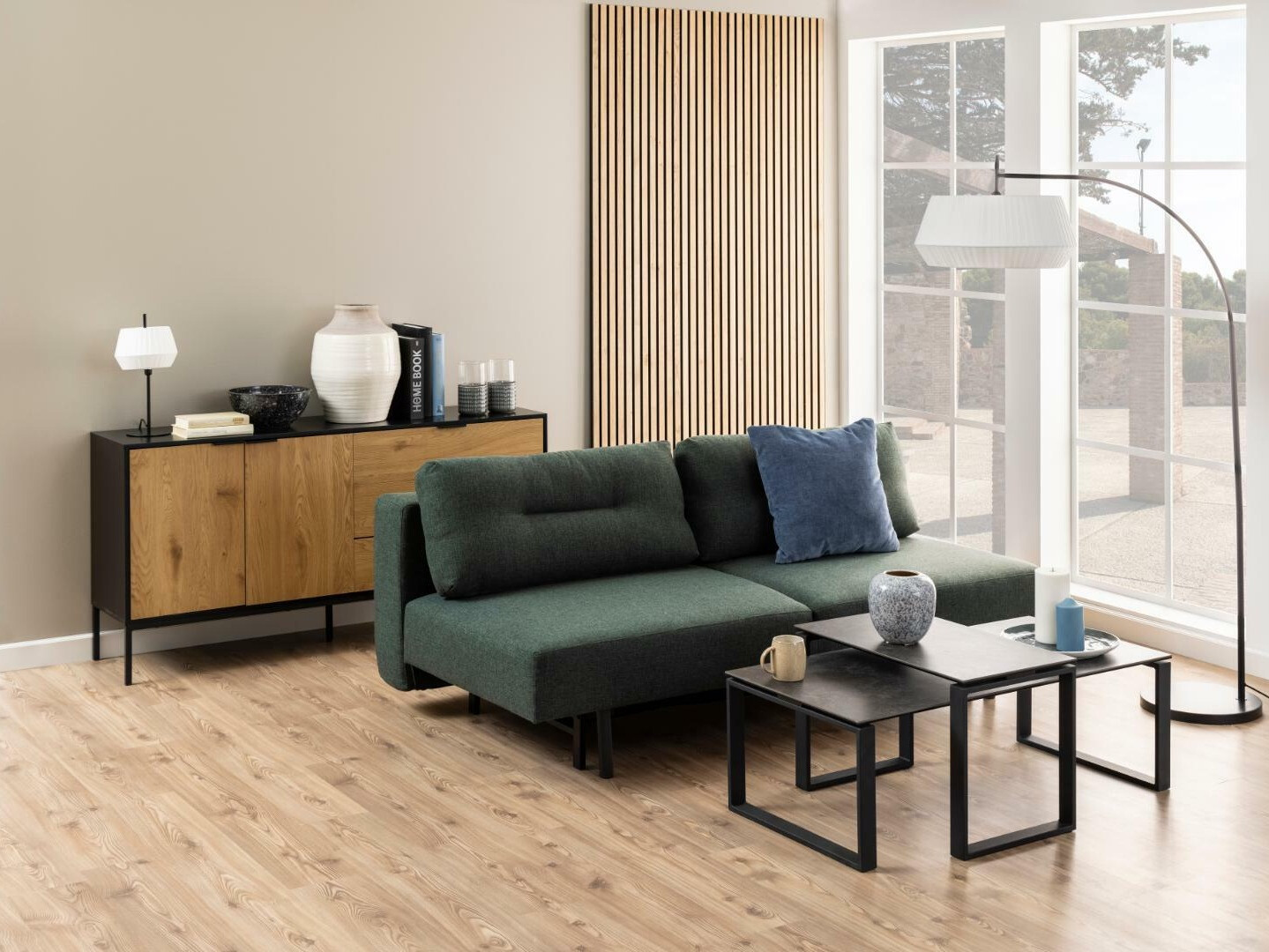 Komplet klubskih mizic Norsica 421 (Temno siva + Črna)