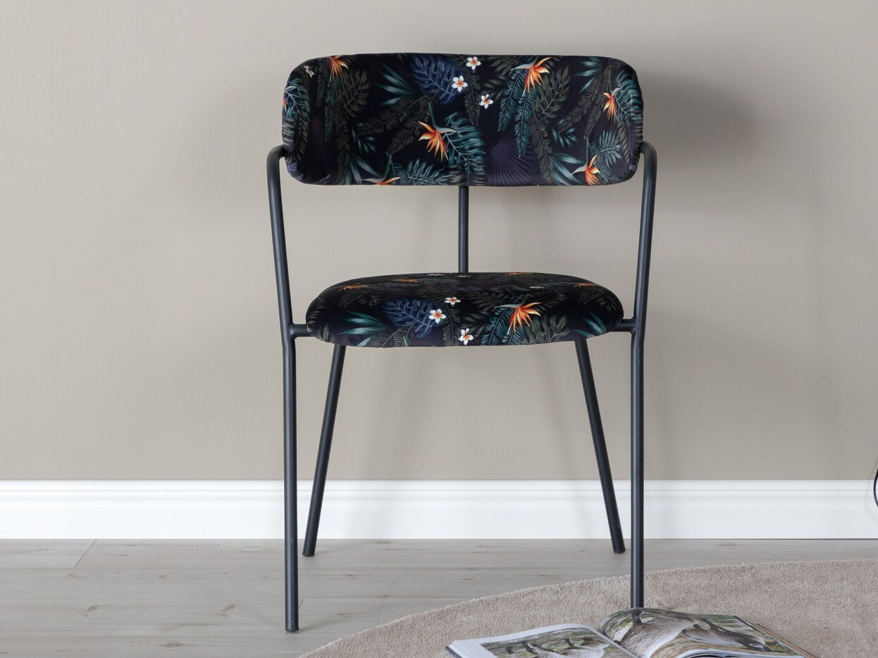 Stol Dallas 108 (Cvetlični vzorec + Črna)