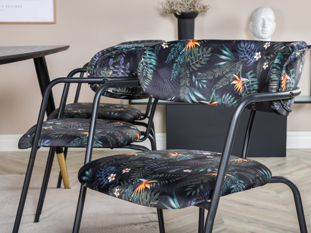 Stol Dallas 108 (Cvetlični vzorec + Črna)