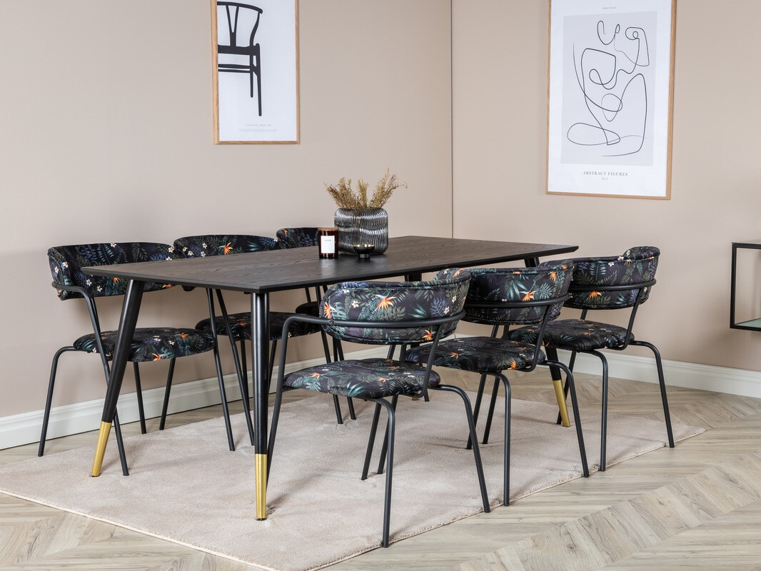 Stol Dallas 108 (Cvetlični vzorec + Črna)